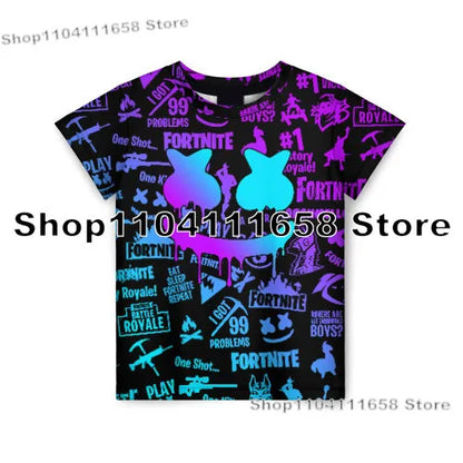 T-shirt Banana Peely da donna, bambini, F-Fortnite, maglietta da uomo con stampa 3D, Battle Royale Game, top estivi, regali di compleanno