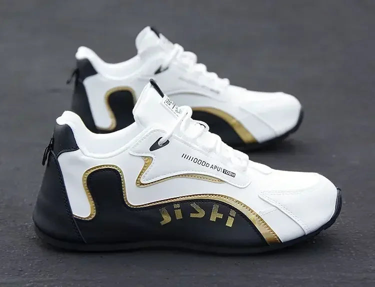 Sneakers da uomo in pelle PU impermeabili, scarpe sportive casual, scarpe da tennis leggere, traspiranti, piatte e antiscivolo, Zapatillas Hombre