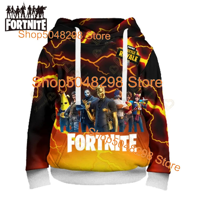 Fortnite Hoodies Pullover Sweatshirt Victory Royale 3D Hoodies Streetwear Hooded Tops for Kids Birthday Gifts