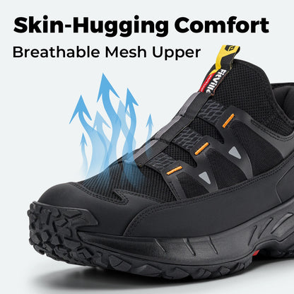 Fittington Wide Sneakers for Men Slip-on Hiking Shoes Soft Comfortable Men Running Shoe Slip Resistant Walking Shoes with Arch