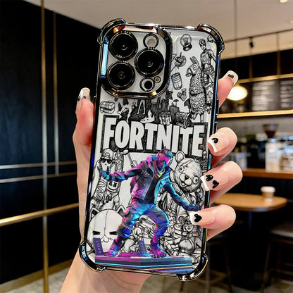 Capa de Telemóvel FortniteS Popular Game com Revestimento para iPhone 17 17e 16e 16 15 14 13 12 11 Pro Max X XR XSMax 7 8 Mini Air Plus Antichoque