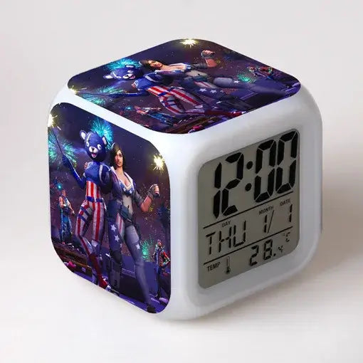 Fortnite Alarm Clock Cute Fashion Cartoon Personalized Creative Kawaii Minimalist LED Alarm Clock Gift for Friends' Birthday