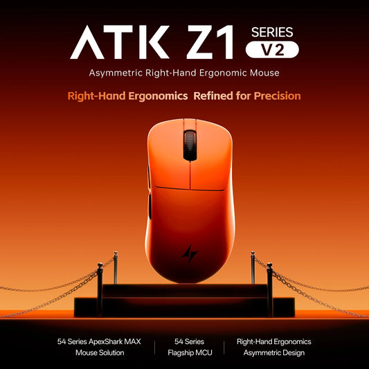 ATK Blazing Sky Z1 V2 Ultimate bezdrátová myš PAW3950 Ultra Dual 8K herní myš ergonomická, vlastní vývoj, pro střední až velkou ruku