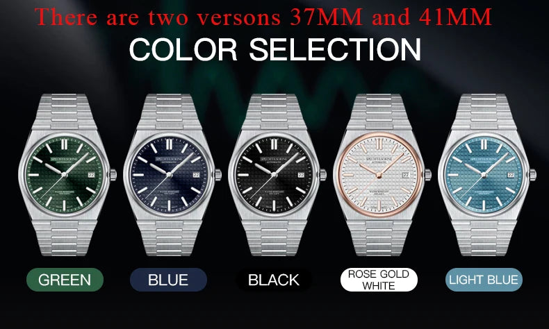 2026 New 37MM SPECHT&SOHNE Men Automatic Mechanical Watches Japan 8215 Movt Sapphire Ice Blue Stainless Steel Relogio Masculino