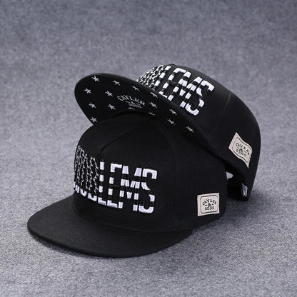 Gorra de béisbol unisex con alfabeto, estilo urbano de verano, bordada, con botón trasero, para exteriores, hip hop, ajustable y casual para hombre y mujer