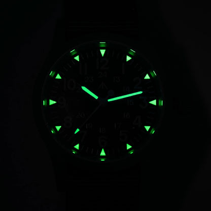 Militado ML05 38mm Vintage Watch VH31 Quartz Movement Field Watches Domed Sapphire Crystal With High Clear AR Coating Wristwatch