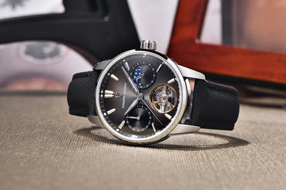 PAGANI DESIGN 41mm Men’s Luxury Mechanical Watch  Sapphire Crystal, Leather Strap & Waterproof