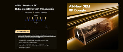 ATK Blazing Sky X1 V2 Ultimate Dual-Mode-Wireless-Maus, leicht, PAW3950 Ultra, Dual 8K Hz, niedrige Latenz, anpassbare Ergonomie-Maus
