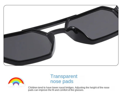 Children’s Sunglasses Vintage Double-beam Sun Glasses UV400 Outdoor Girl Boy Fashion Glasses Classic Square Kids Sunglasses
