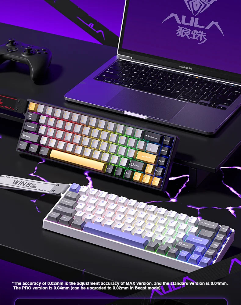 AULA WIN60 HE Magnetic Keyboard 21 Keys Butterfly Keycaps Wired 8K Return RGB Hotswap Customized E-sports Gaming Keyboard