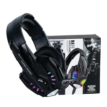 Creative Wired Gaming Headset with Microphone – LED Light Bass Stereo Gaming Headphones for PC, PS4, PS5, Xbox – High Quality Gaming Headset