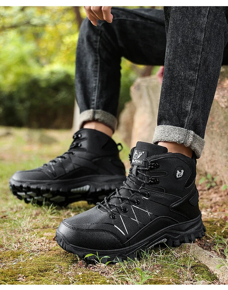 Bottes de neige chaudes en peluche pour hommes, baskets montantes d'automne, antidérapantes, résistantes à l'usure, pour l'alpinisme et la randonnée, nouvelle collection hiver