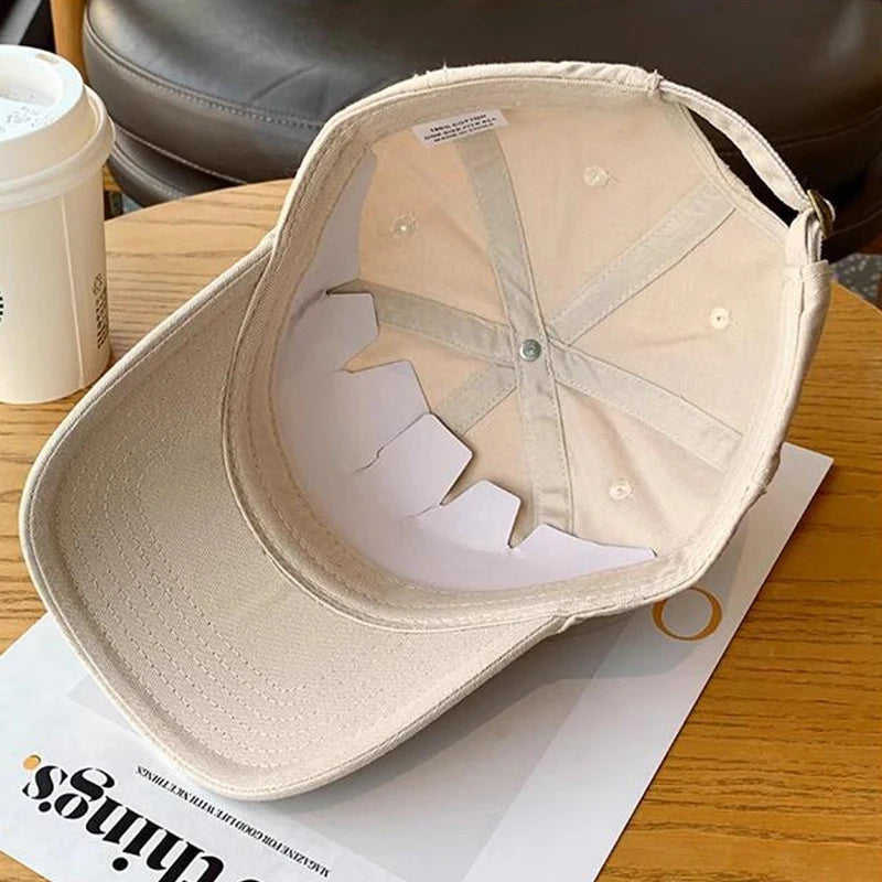 Gorra de béisbol de algodón suave con letras para mujer y hombre, bordado retro, visera curvada, gorra unisex para coleta, hip hop, gorra de camionero y gorras para el sol