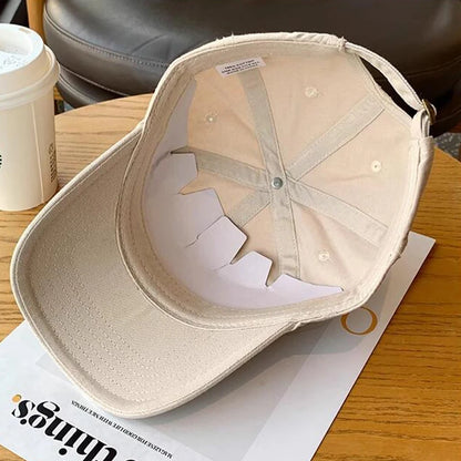 Gorra de béisbol de algodón suave con letras para mujer y hombre, bordado retro, visera curvada, gorra unisex para coleta, hip hop, gorra de camionero y gorras para el sol