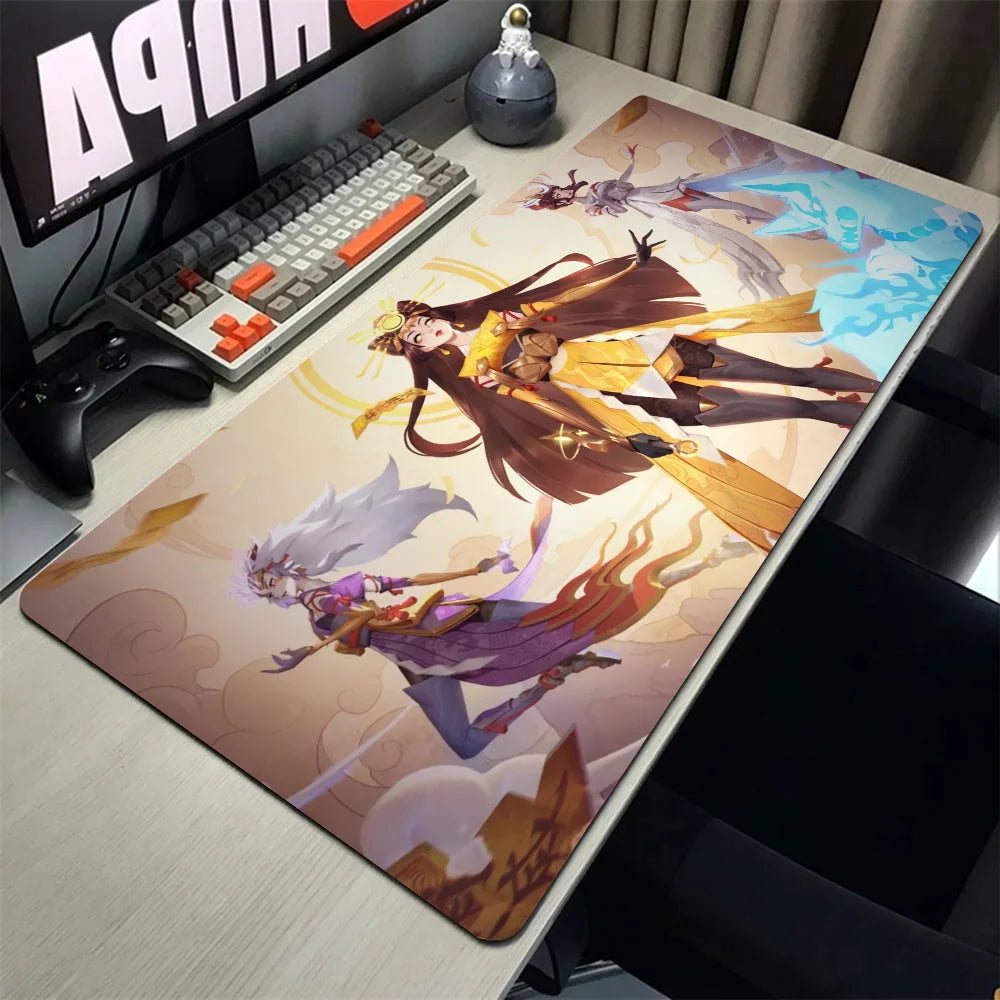 Mousepad Amaterasu Kiriko Overwatch, covoraș pentru mouse și birou cu suport, accesorii gaming Prime Gaming, pad XXL pentru tastatură, covoraș de protecție