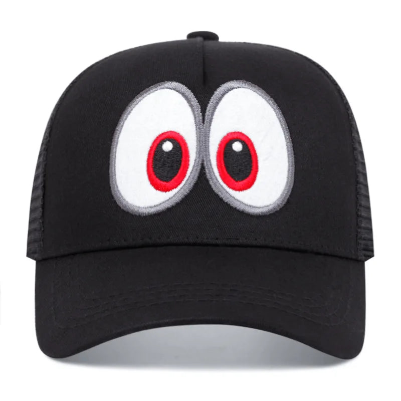 Jeu d'animation Super Luigi Brothers - Casquette de cosplay - Casquette de baseball brodée avec de grands yeux rigolos - Casquette à visière ajustable - Casquette de soleil