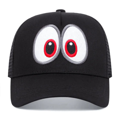 Jeu d'animation Super Luigi Brothers - Casquette de cosplay - Casquette de baseball brodée avec de grands yeux rigolos - Casquette à visière ajustable - Casquette de soleil