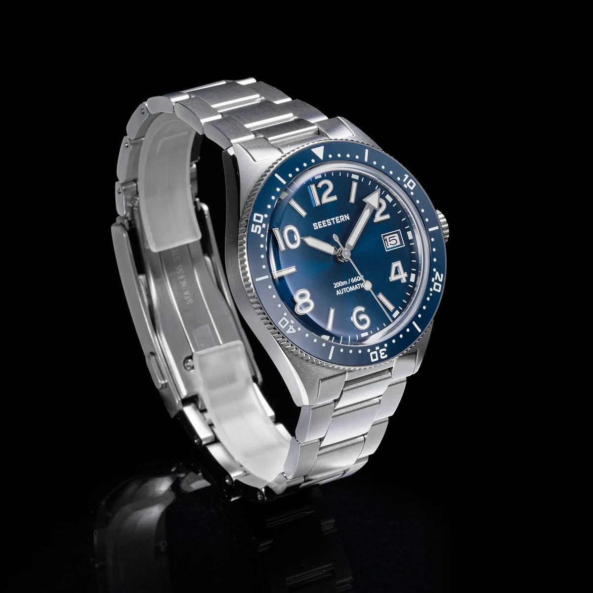 SEESTERN Diver Men Watch Automatic Mechanical Wristwatches NH35 Movement Ceramic Bezel 20Bar Waterproof Sapphire Luminou S434-2