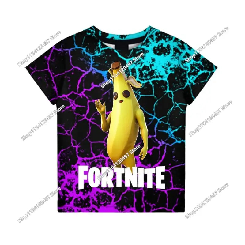 Anime Fortnite T-Shirts Girl Clothing T Shirt Boys White Cartoon Tees Baby Summer Shirts Cute Printed Tops Costume