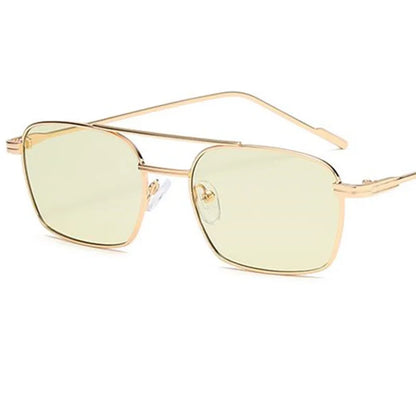 NEW Sun Glasses Unisex Double Beam Anti-UV Spectacles Personality Eyeglasses Simplity Ornamental Alloy Frame Sunglasses