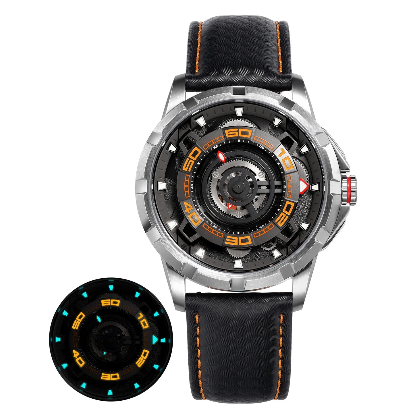 BERNY Automatic Skeleton Watch For Men 3D Dial 5ATM Luminous Sapphire 316L Steel MIYOTA 82S0 Mechanical Top Luxury Men's Watches