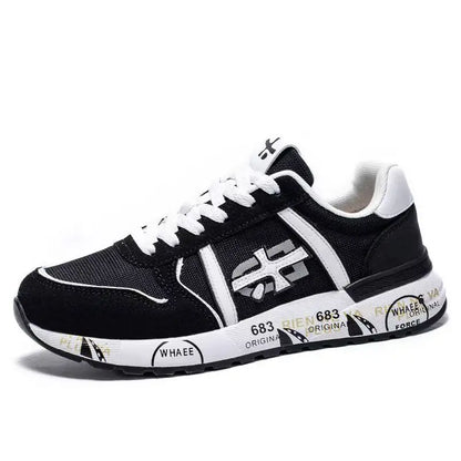 Baskets rétro de marque de luxe pour hommes et femmes, chaussures en maille respirante et en daim, semelle imprimée tendance, à lacets, baskets décontractées pour tous les jours