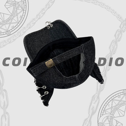 Niche Y2k Personality Hoop Cowboy Hole ženska bejzbolska kapica tridimenzionalna pasja ušesa trend hip hop nastavljiva moška športna kapica