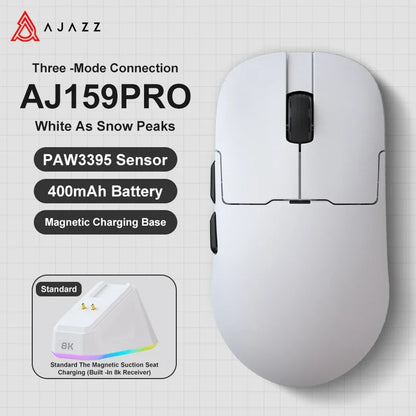 Ajazz AJ159 PRO/APEX Gaming-Maus 8000Hz Abtastrate Paw3950 Farbdisplay Magnetischer Standfuß AJ159P Büro & Gaming