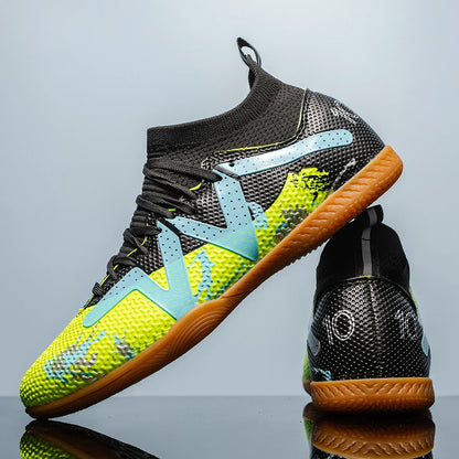 High-Top Soccer Shoes for Indoor Five-a-Side Training for Men and Women Slip-Resistant and Wear-Resistant Sneakers