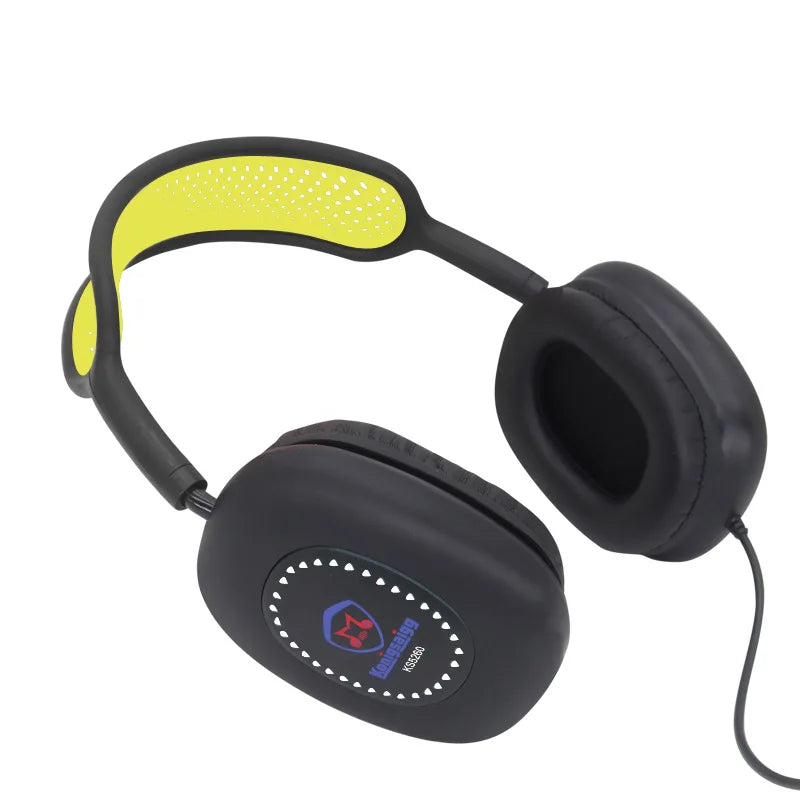 Casque filaire supra-auriculaire avec coussinets d'oreille doux. Compatible avec les téléphones et les ordinateurs, idéal pour les jeux, les cours en ligne, les appels et l’isolation phonique.