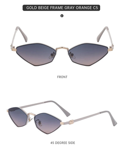 Small Frame Hexagon Punk Sunglasses Women 2026 Luxury Brand Polygon Sun Glasses For Ladies Classic Shades Cat Eye Eyewear