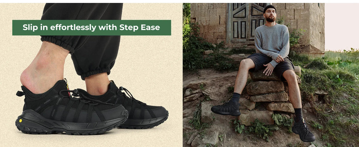 Fittington Wide Sneakers for Men Slip-on Hiking Shoes Soft Comfortable Men Running Shoe Slip Resistant Walking Shoes with Arch
