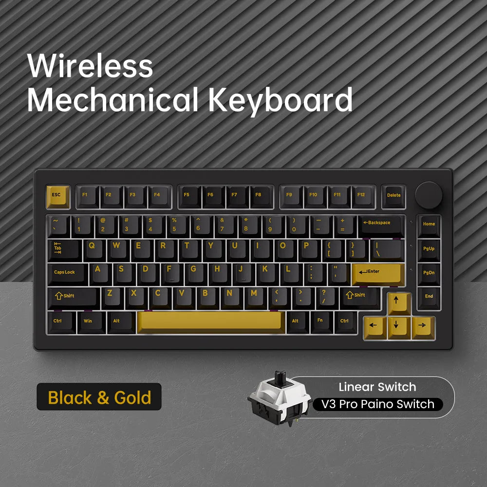 Akko 5075 V3 Keyboard 75% ANSI-US With Volume Hot-swappable RGB USB Type-C/2.4g&BT5.0 Tri-mode Custom Gaming Mechanical Keyboard