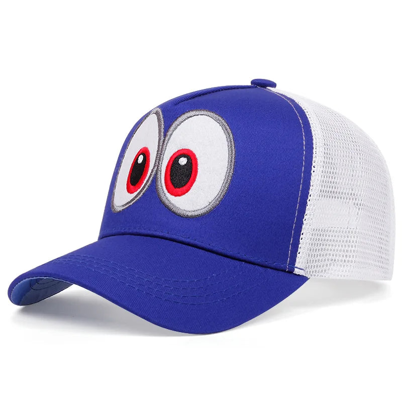 Jeu d'animation Super Luigi Brothers - Casquette de cosplay - Casquette de baseball brodée avec de grands yeux rigolos - Casquette à visière ajustable - Casquette de soleil