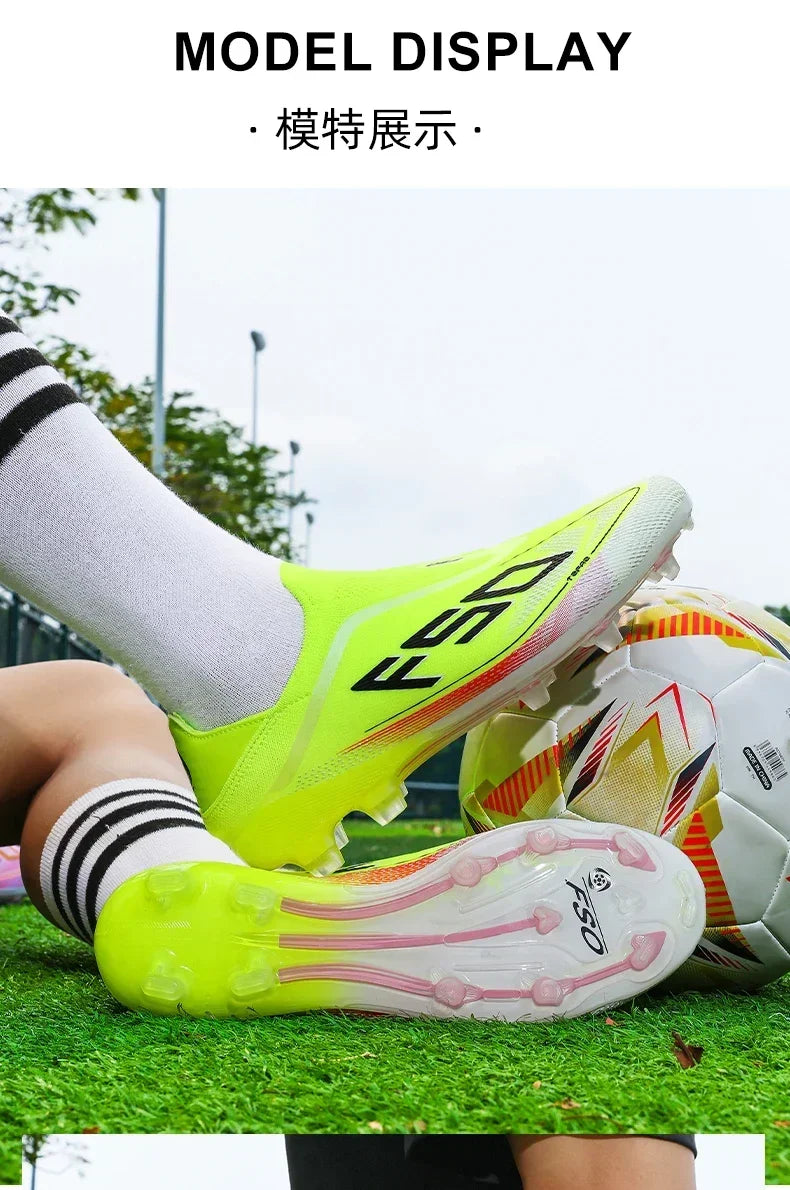 New Men's Football Boots Non-Slip Boys Outdoor Hot-Selling Soccer Shoes Grass Match Sneakers High-Quality Cleats High-Top Lightweight