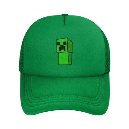Voksen Creepers Zombie fjendtlig mob-karakter Trucker-kasket Mesh-baseballkasket Polyesterhat Solkasket Justerbare golfkasketter Sommer