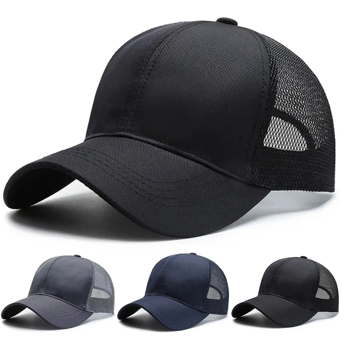 Casquettes de baseball unisexes unies, pour le printemps et l’été, à porter en extérieur, ajustables, décontractées, anti-UV, casquettes de sport