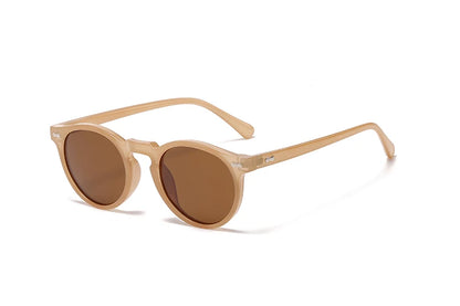 Peekaboo polarized sunglasses for men korean fashion driving round sun glasses for women uv400 green brown summer accessories