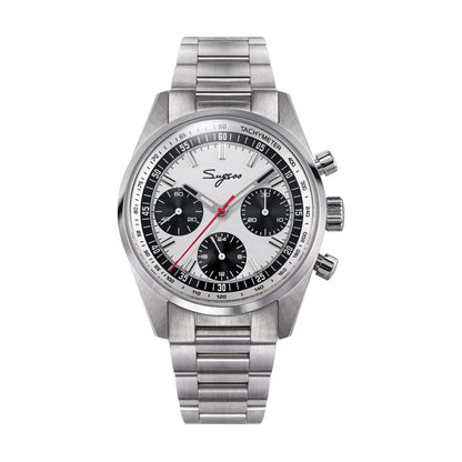 Sugess Mens Watch 38mm Chronograph Mechanical Wristwatches Tianjin Gooseneck Movement Sapphire Crystal Roulette Dial S465 new