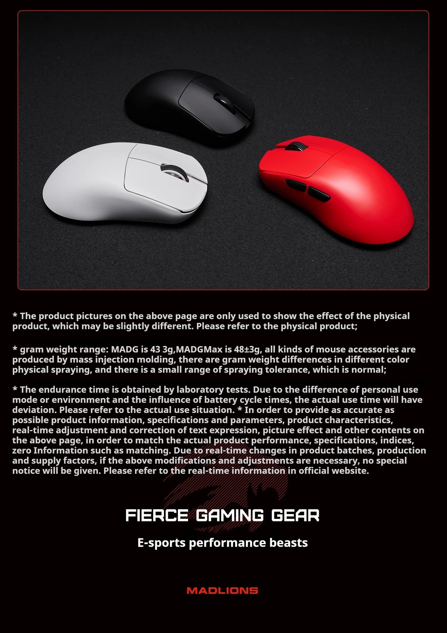 FGG Madlions Mad G Pro Max Εξαιρετικά ελαφρύ ασύρματο ποντίκι Original 8K HZ διπλής λειτουργίας, χαμηλής καθυστέρησης, PAW3395, αξεσουάρ gamer, δώρα