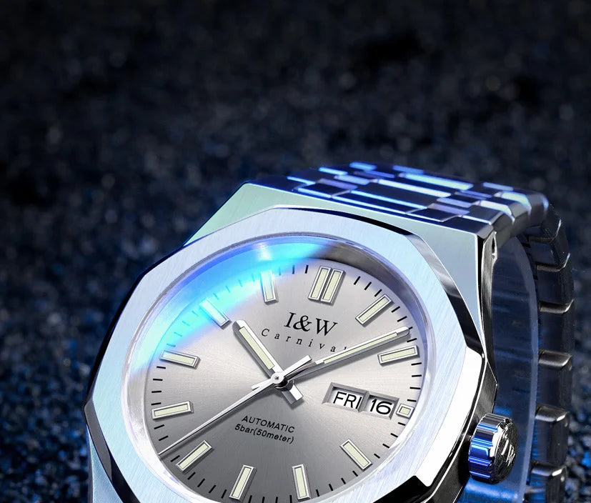 CARNIVAL Mens Mechanical Watch Brand Luxury Sapphire NH36 Movement Automatic Wrist Watches 50m Waterproof for Men Reloj Hombre