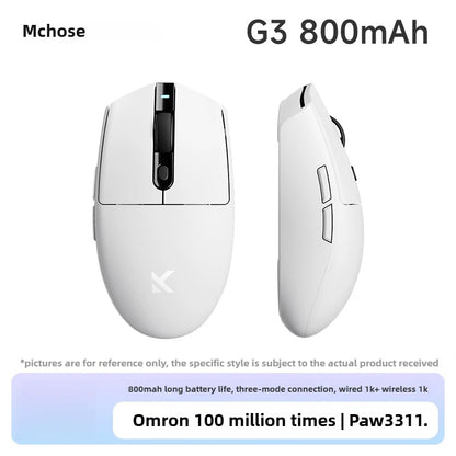 Mouse wireless MCHOSE G3 V2 PRO Bluetooth Tri Mode, ergonomic, ușor, pentru laptop, birou, gaming și accesorii pentru computer
