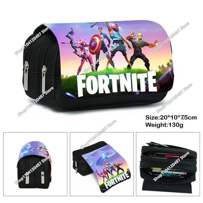 Victory Royale Student Boys Girls Fortnited Capacity Stationery PencilCase Peely Llama Hero Children's Pen Box Kids Teen Bags