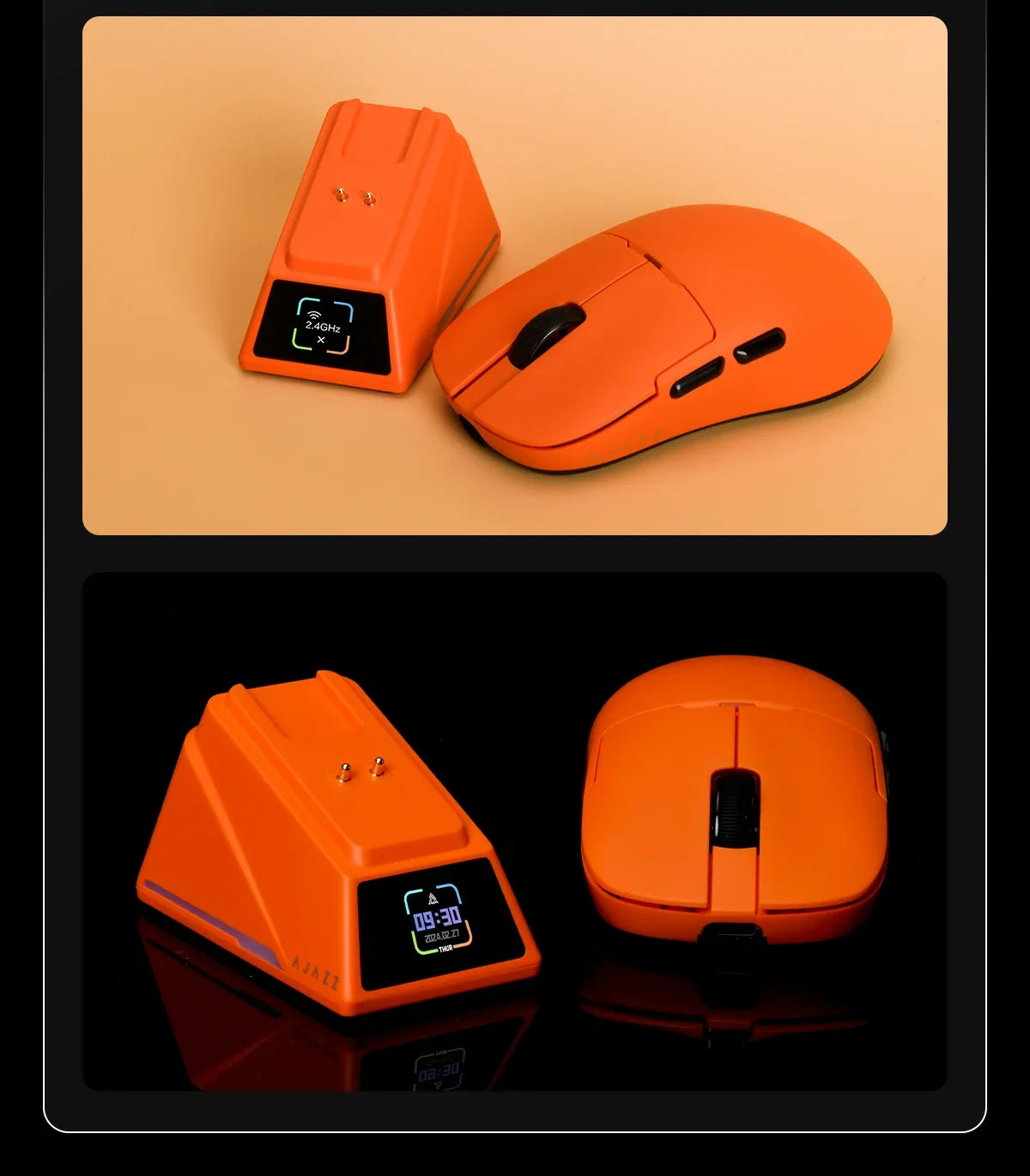 Ajazz AJ159 PRO/APEX Gaming-Maus 8000Hz Abtastrate Paw3950 Farbdisplay Magnetischer Standfuß AJ159P Büro & Gaming