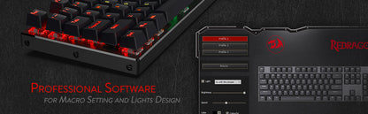 Redragon K556 RGB LED Backlit Wired 104 Keys Hot-Swap Noise Absorbing Foams Mechanical Gaming Keyboard